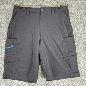 Amazon Luly Yang Shorts Mens Medium (32-34) Black Cargo Uniform Work 9.5" Inseam